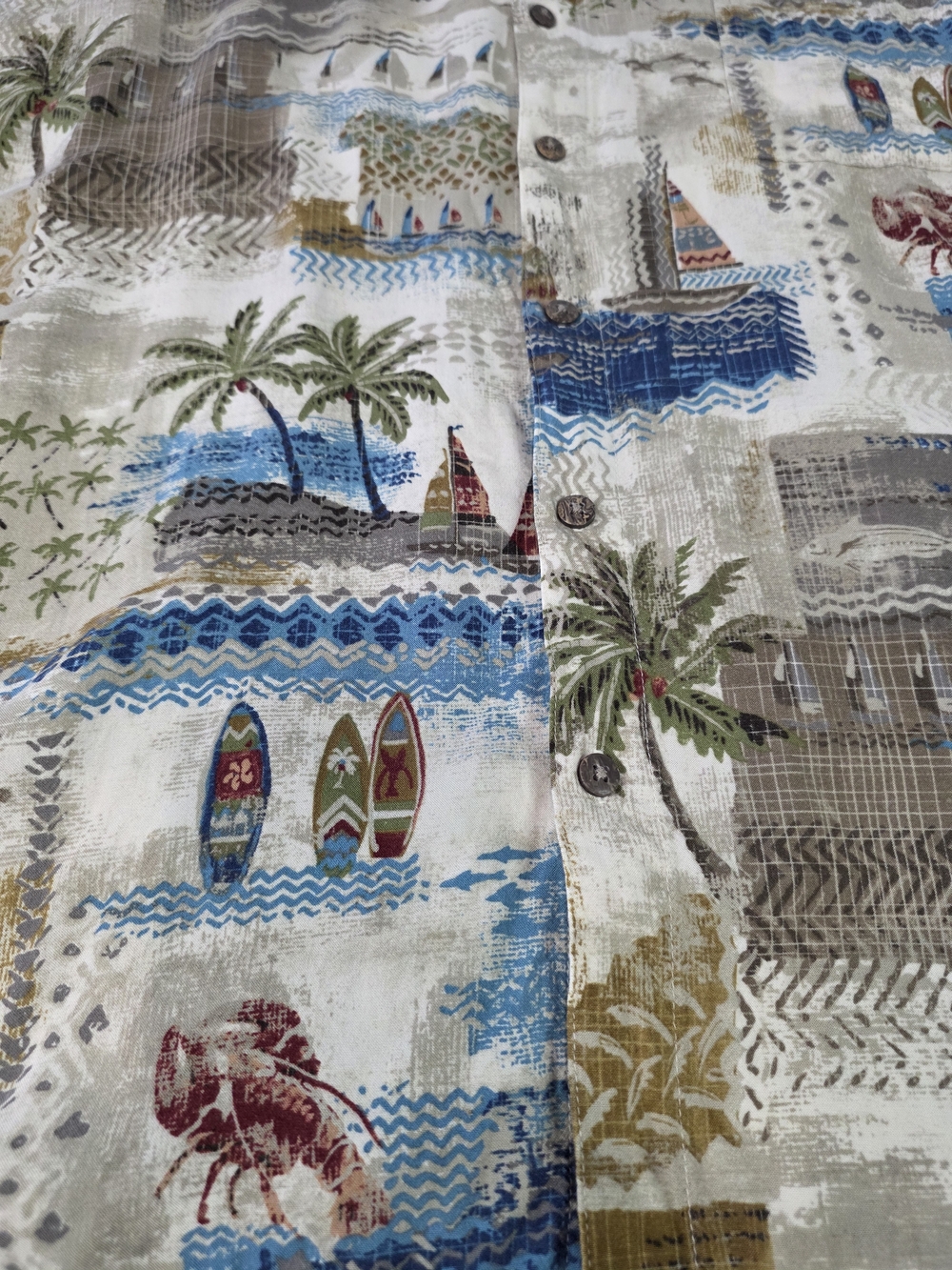 2 Batik Bay Men’s Tropical Hawaiian Button Down Shirt Palm Tree Size XXL - Picture 11 of 16